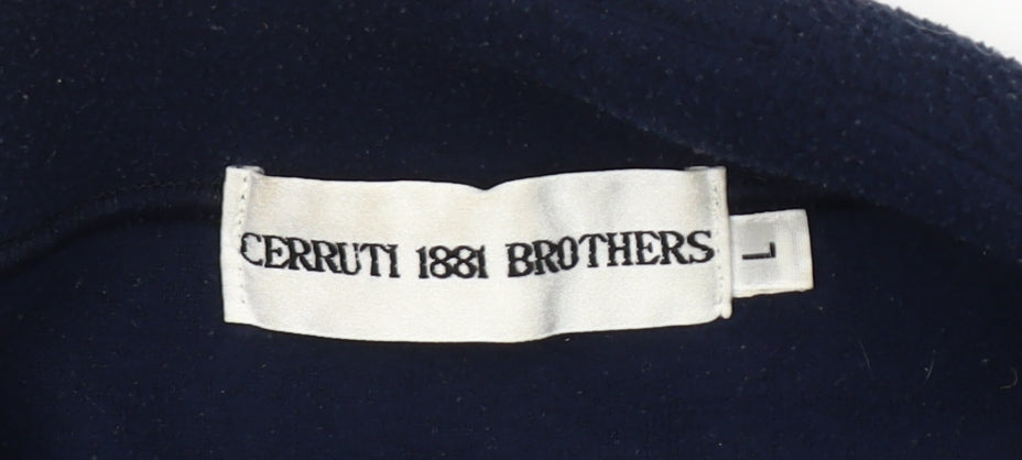Cerruti 1881 Brothers Navy Fleece Pullover Sweatshirt Women L