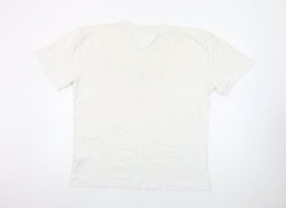 Tommy Jeans Men's White Oversized Logo T-Shirt Size L Cotton