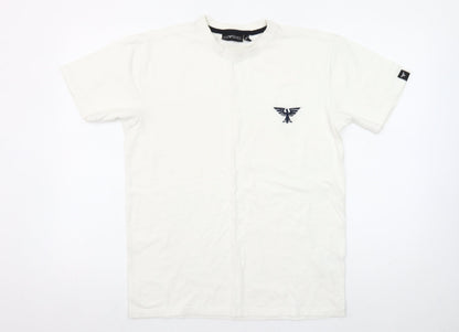 Phenix Men’s White Cotton Stretch Crew Neck Logo T-Shirt Size M