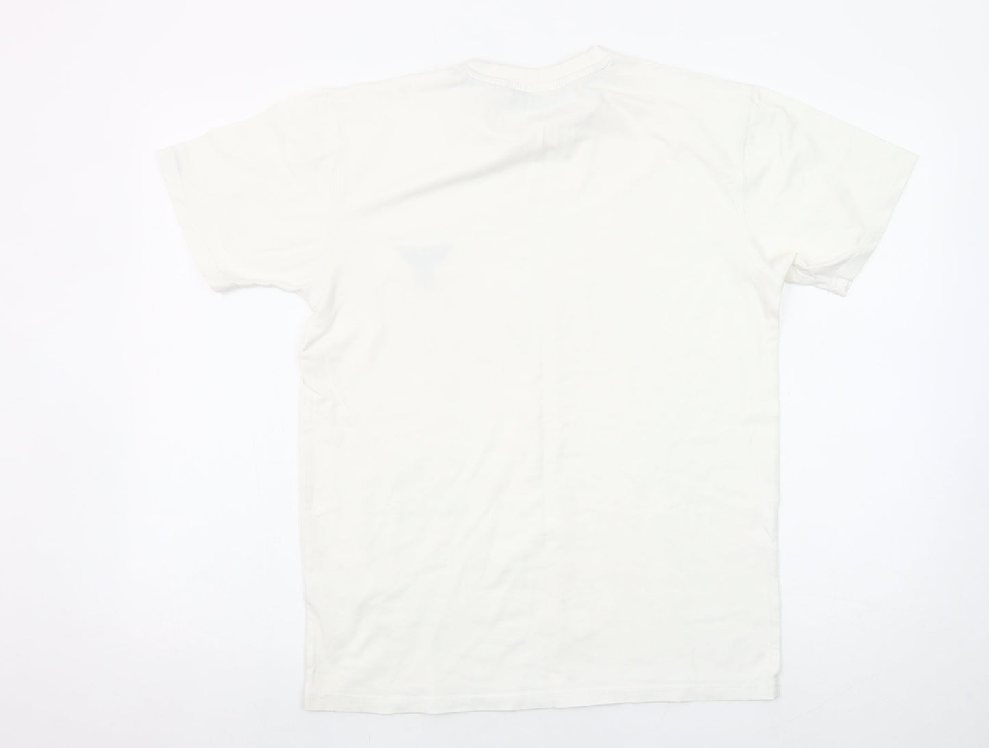 Phenix Men’s White Cotton Stretch Crew Neck Logo T-Shirt Size M