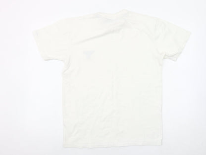 Phenix Men’s White Cotton Stretch Crew Neck Logo T-Shirt Size M