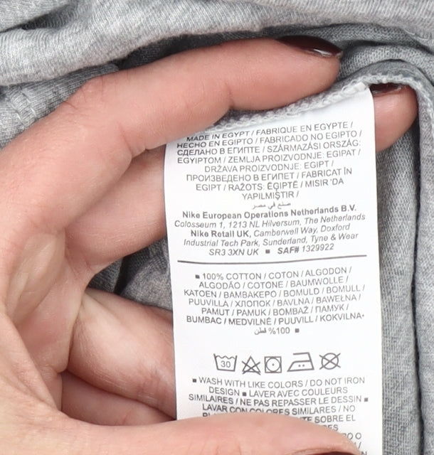 Nike Men's Grey Small Graphic Print Crew Neck T-Shirt