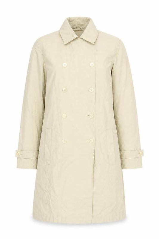 Autonomy Womens Beige Trench Coat Size 10 Classic Mid-Length Cotton Blend