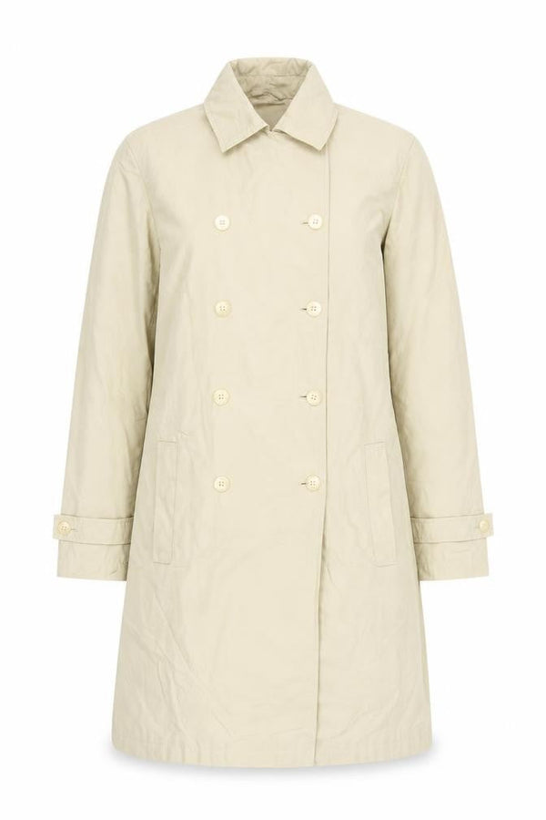Autonomy Womens Beige Trench Coat Size 10 Classic Mid-Length Cotton Blend
