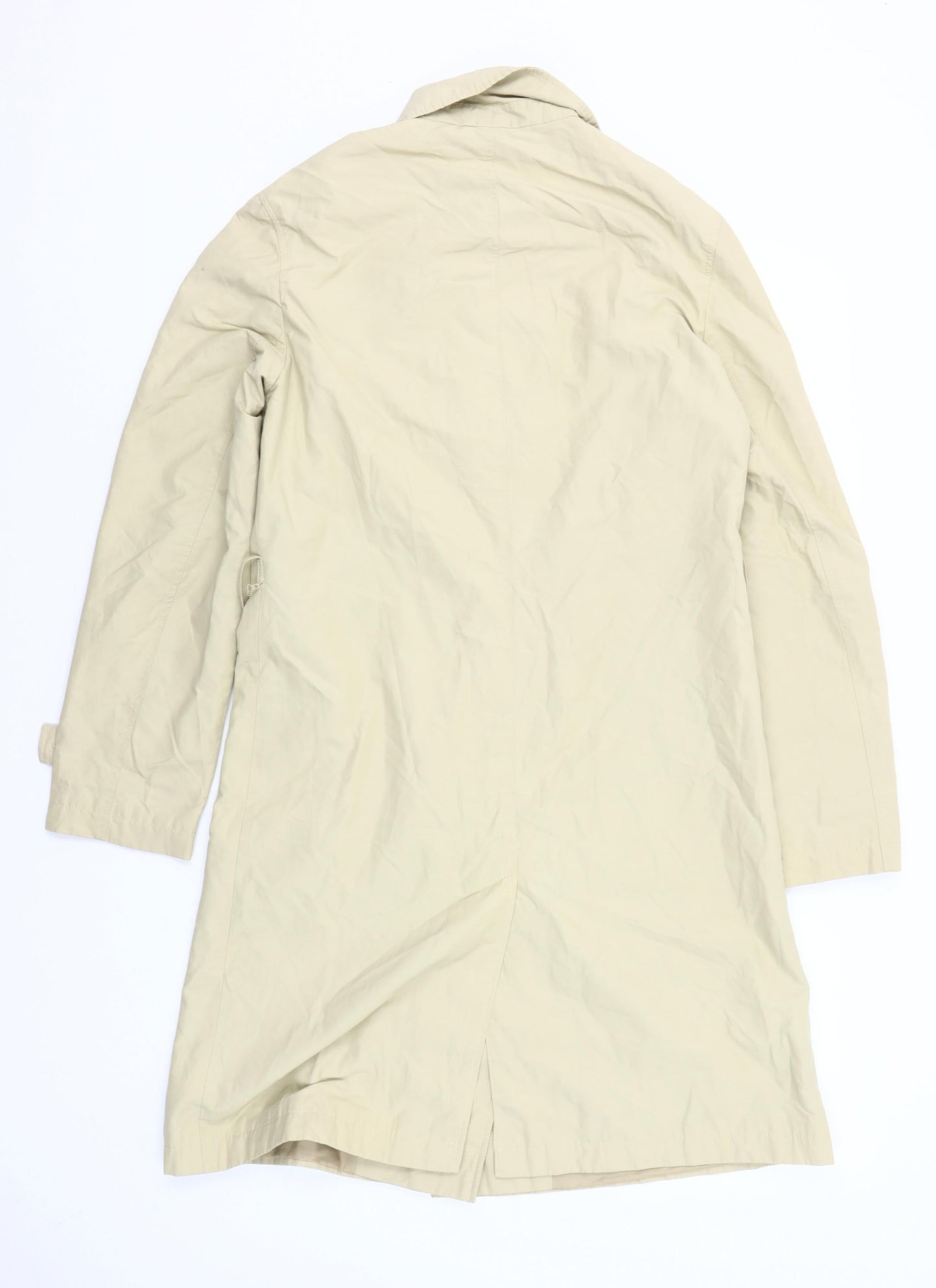 Autonomy Womens Beige Trench Coat Size 10 Classic Mid-Length Cotton Blend