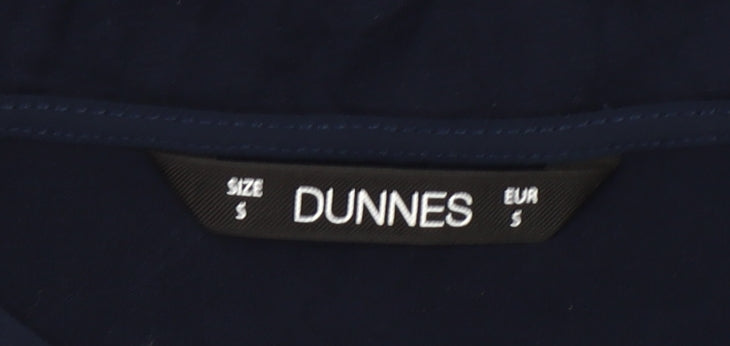 Dunnes Womens Navy Blue Sleeveless Ruffle Blouse Size S