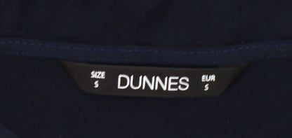 Dunnes Womens Navy Blue Sleeveless Ruffle Blouse Size S