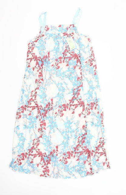 Carolyn Donnelly Eclectic Women’s Multicoloured Floral Cotton A-Line Midi Dress Size S