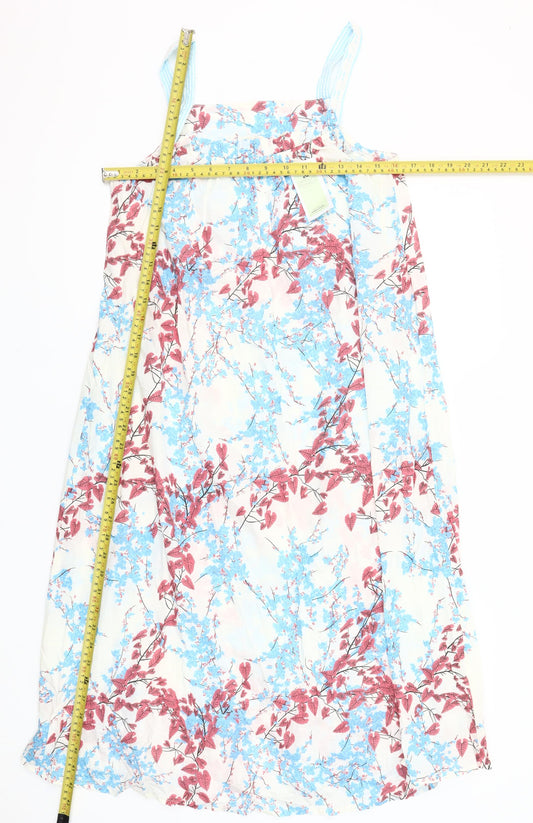 Carolyn Donnelly Eclectic Women’s Multicoloured Floral Cotton A-Line Midi Dress Size S
