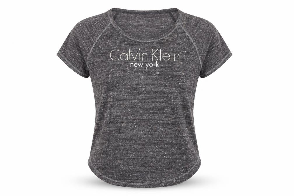 Womens UK Size M Calvin Klein Grey Basic T-Shirt
