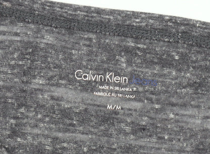 Calvin Klein Women’s Grey Logo Raglan Short Sleeve T-Shirt Size M
