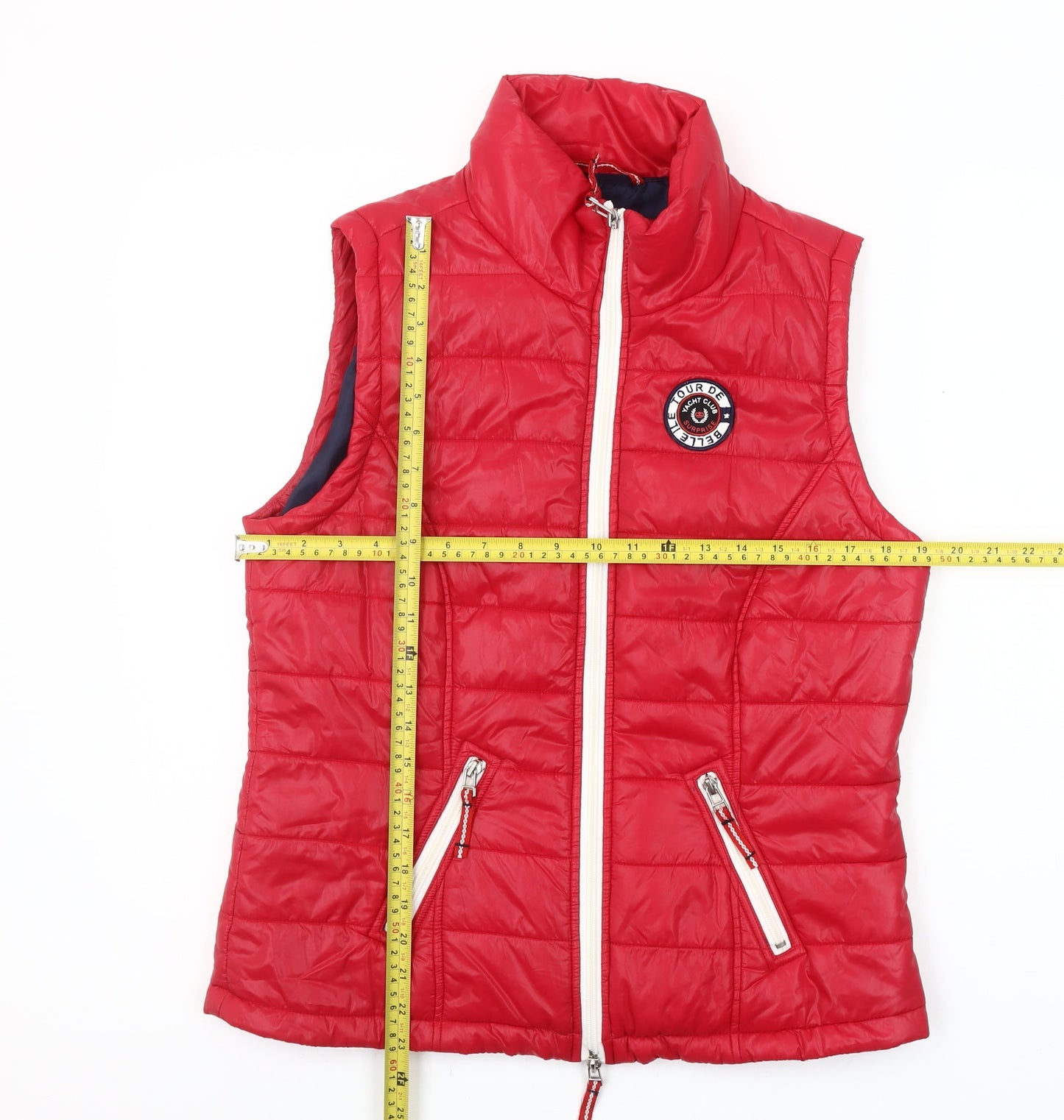 Via Appia Red Puffer Waistcoat Unisex Adults Size 38 Regular Fit