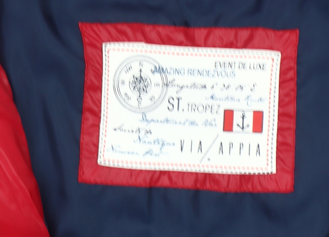 Via Appia Red Puffer Waistcoat Unisex Adults Size 38 Regular Fit