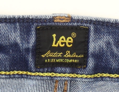 Lee Women Blue Marion Straight Leg Mid Rise Stretch Jeans Size 14