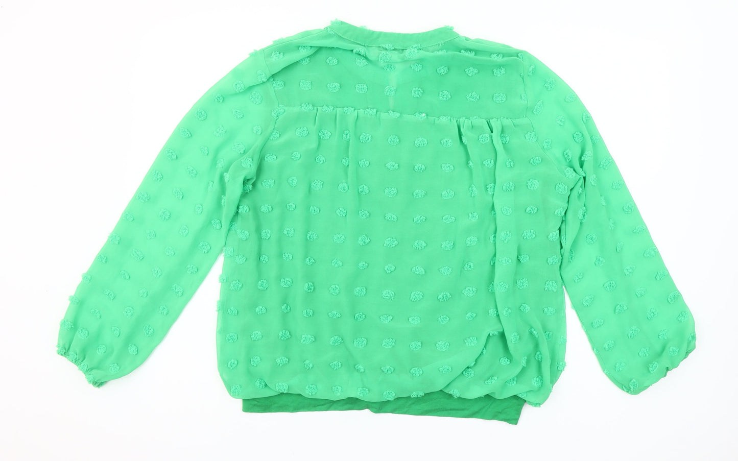 Gerard Women’s Green Chiffon Long Sleeve Tunic Blouse Size 14