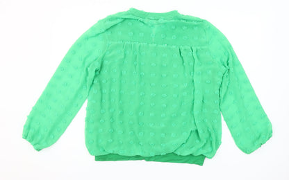 Gerard Women’s Green Chiffon Long Sleeve Tunic Blouse Size 14