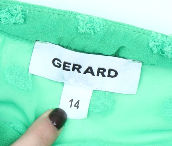 Gerard Women’s Green Chiffon Long Sleeve Tunic Blouse Size 14