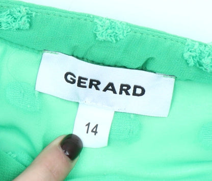 Gerard Women’s Green Chiffon Long Sleeve Tunic Blouse Size 14