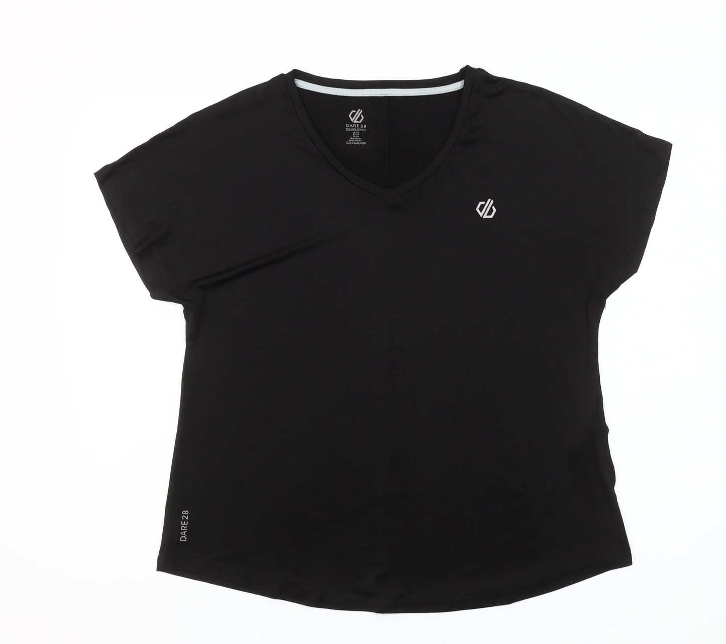 Dare 2B Womens Black Size 18 V-Neck Lightweight Active T-Shirt