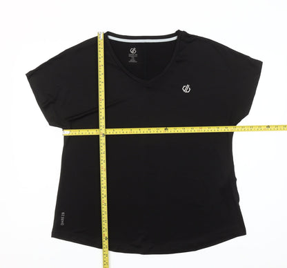 Dare 2B Womens Black Size 18 V-Neck Lightweight Active T-Shirt