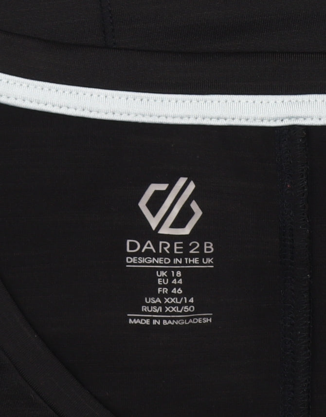 Dare 2B Womens Black Size 18 V-Neck Lightweight Active T-Shirt