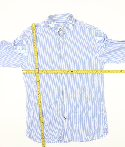 Jack & Jones Premium Men's Blue Striped Button-Up Shirt L