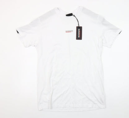 McKenzie Men's White Regular Fit Short Sleeve Crew Neck Cotton T-Shirt M