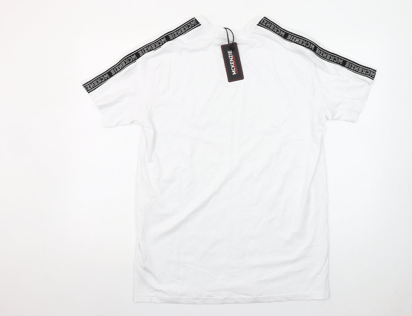 McKenzie Men's White Regular Fit Short Sleeve Crew Neck Cotton T-Shirt M