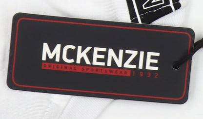 McKenzie Men's White Regular Fit Short Sleeve Crew Neck Cotton T-Shirt M