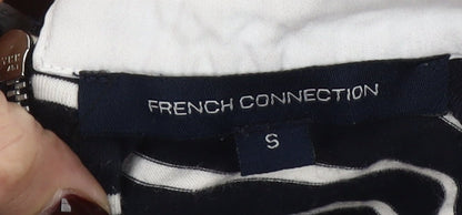 French Connection Women’s Black Striped Collared Blouse Size S