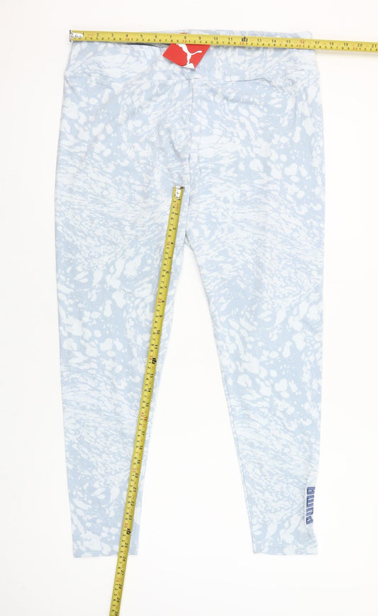 Puma Womens Blue XL Activewear Leggings Slim Fit Cotton Stretch