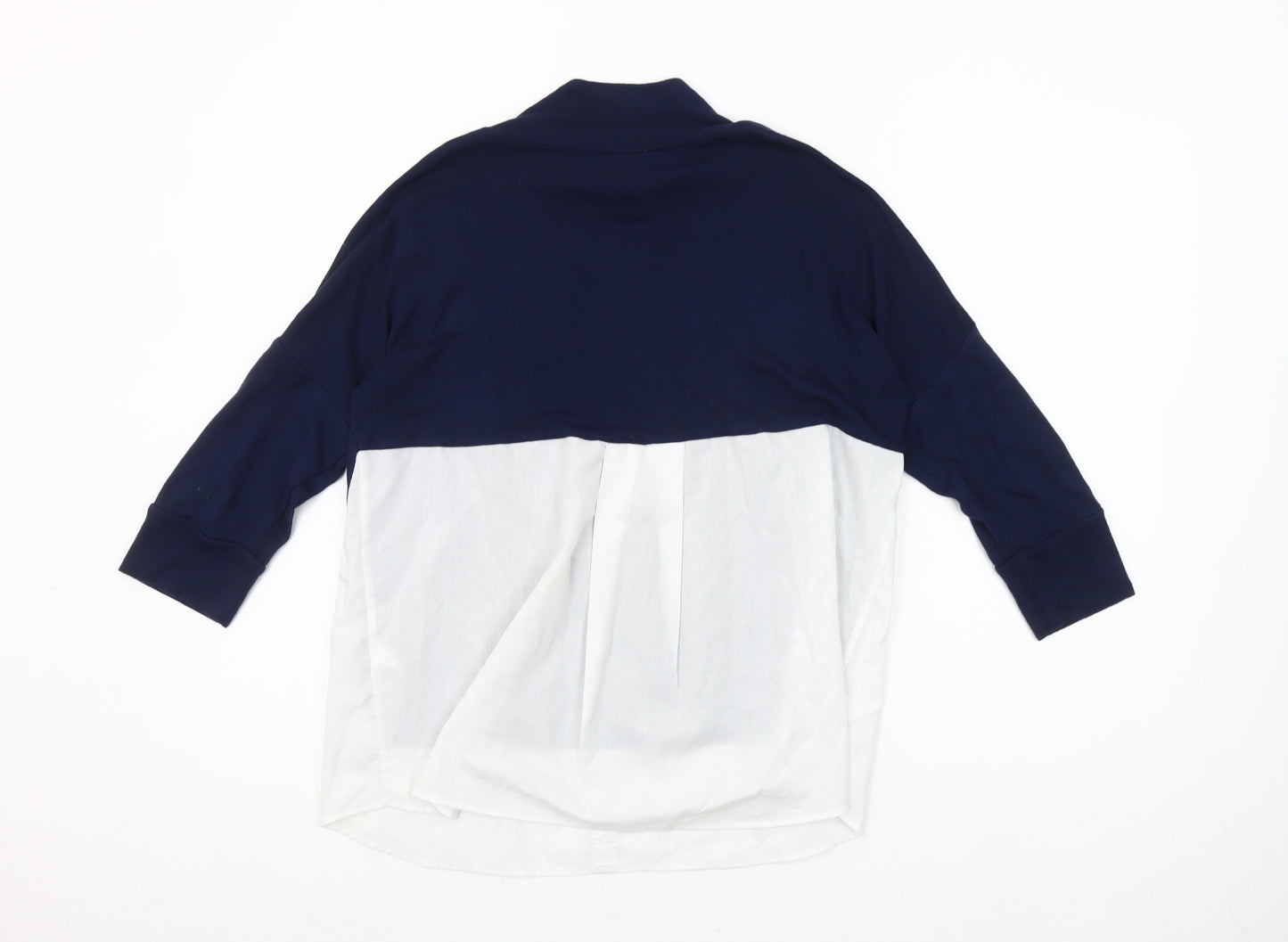 French Connection Women’s Blue White Colourblock Tunic Blouse Size S