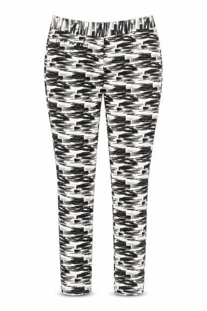 Next Women’s Black Geometric Slim Fit Stretch Trousers Size 10