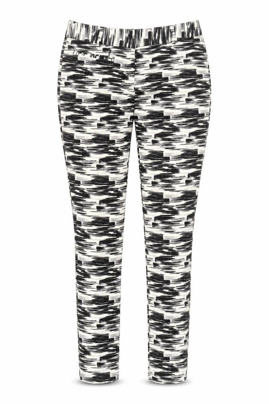 Next Women’s Black Geometric Slim Fit Stretch Trousers Size 10