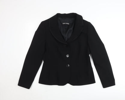 Gerry Weber Women's Black Single-Breasted Blazer Size 12 Classic Fit