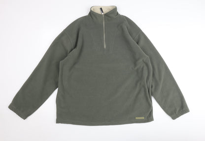 Petroleum Men’s Green Fleece 1/2 Zip Pullover Sweatshirt L