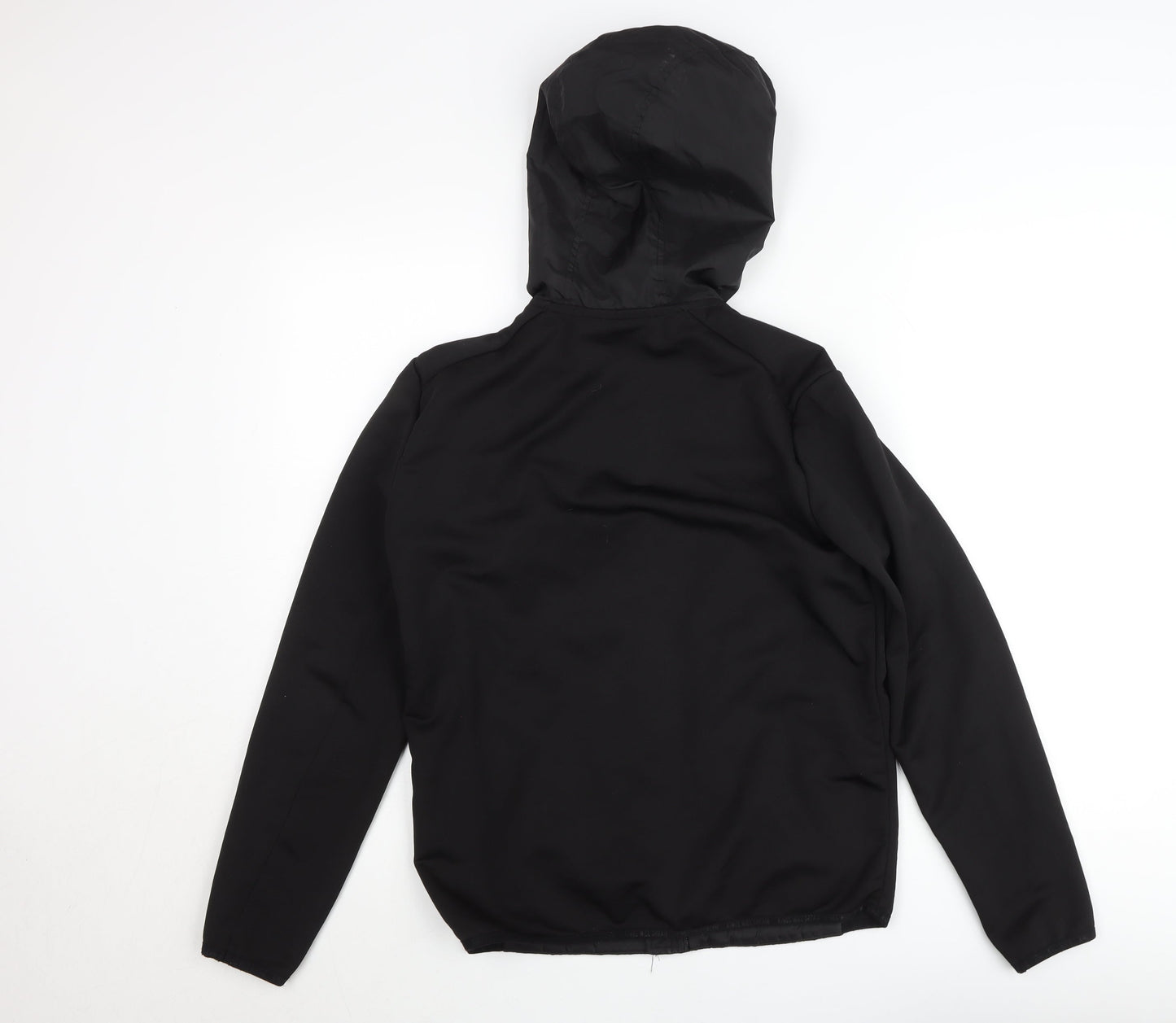 KWD Boys Black Hooded Puffer Jacket S Zip Up Quilted Lined Winter Coat