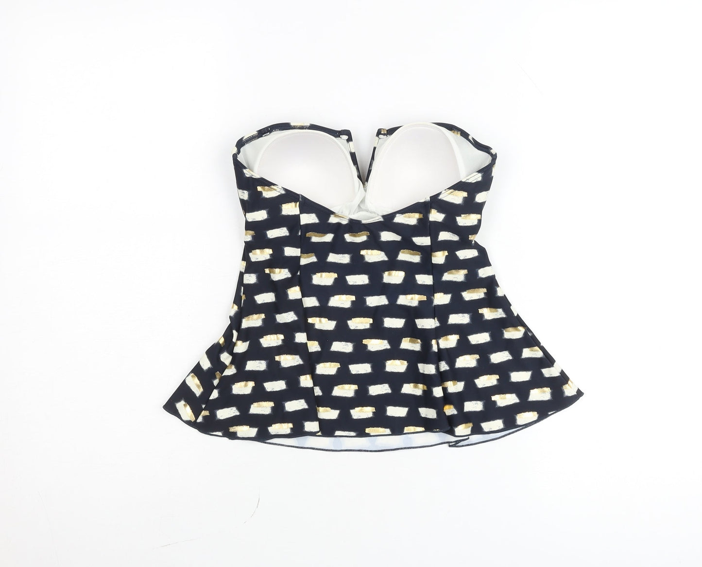 Monsoon Women Blue Geometric Strapless Tankini Top Size 10
