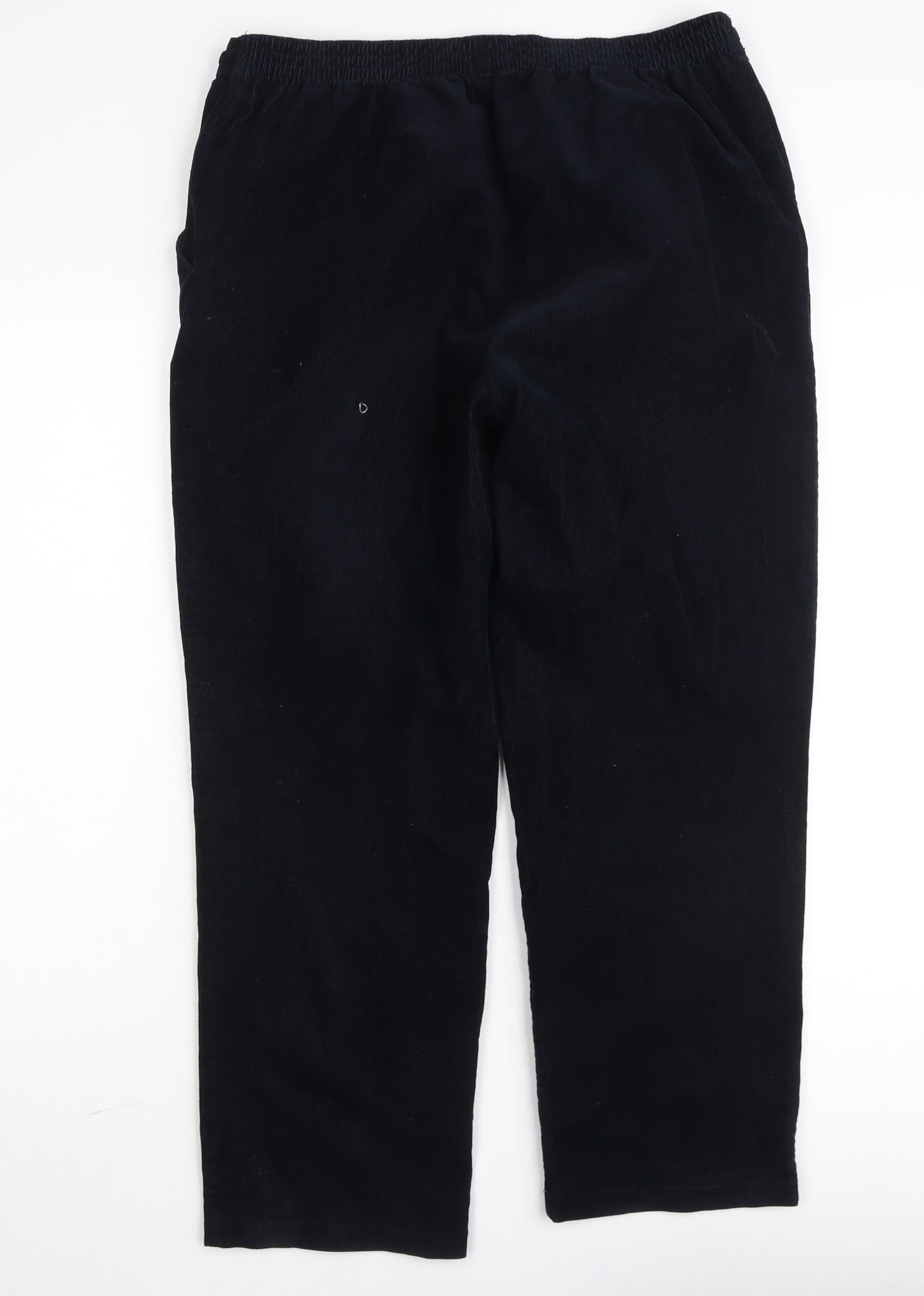 Marks and Spencer Men Black Classic Corduroy Trousers Size L Regular Fit