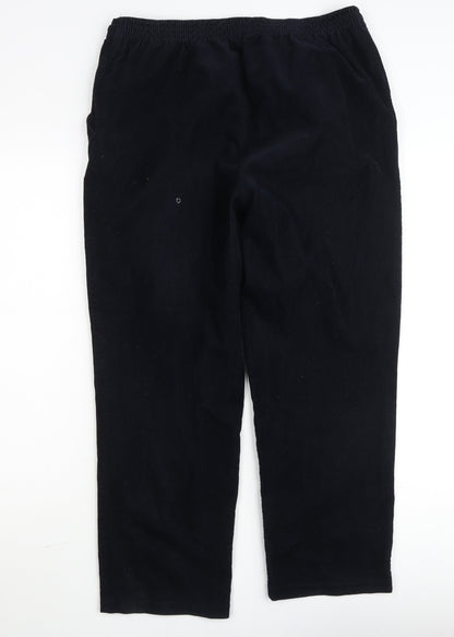 Marks and Spencer Men Black Classic Corduroy Trousers Size L Regular Fit