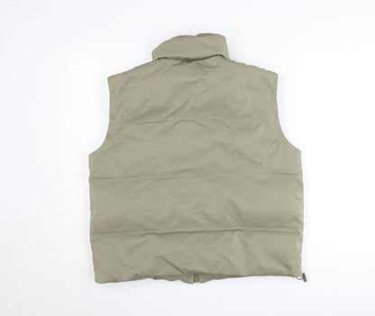 Topshop Women’s Beige Puffer Waistcoat UK 8 with Pockets