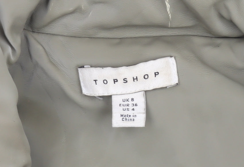 Topshop Women’s Beige Puffer Waistcoat UK 8 with Pockets