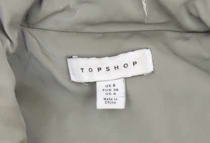 Topshop Women’s Beige Puffer Waistcoat UK 8 with Pockets
