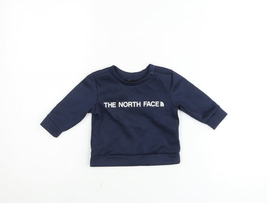 The North Face Blue Baby Pullover Jumper 3-6 Months Unisex Cotton Blend