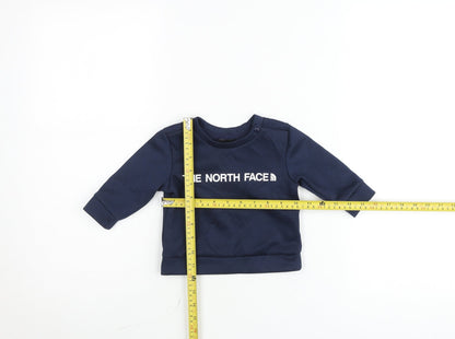 The North Face Blue Baby Pullover Jumper 3-6 Months Unisex Cotton Blend