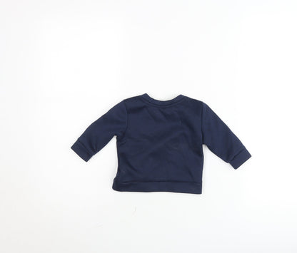 The North Face Blue Baby Pullover Jumper 3-6 Months Unisex Cotton Blend
