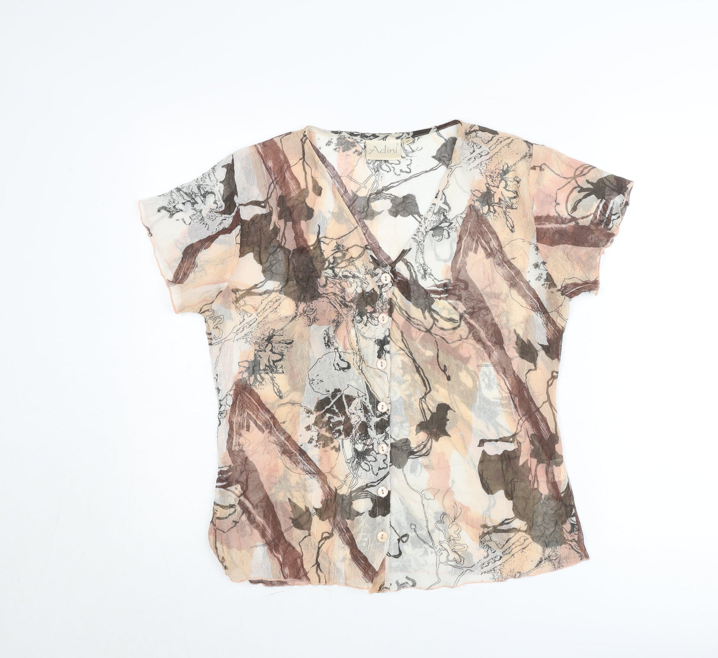 Adini Women's Multicoloured Floral V-Neck Lightweight Blouse M