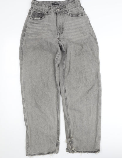 PrettyLittleThing Womens Grey High Rise Mom Jeans Size 4