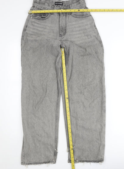 PrettyLittleThing Womens Grey High Rise Mom Jeans Size 4