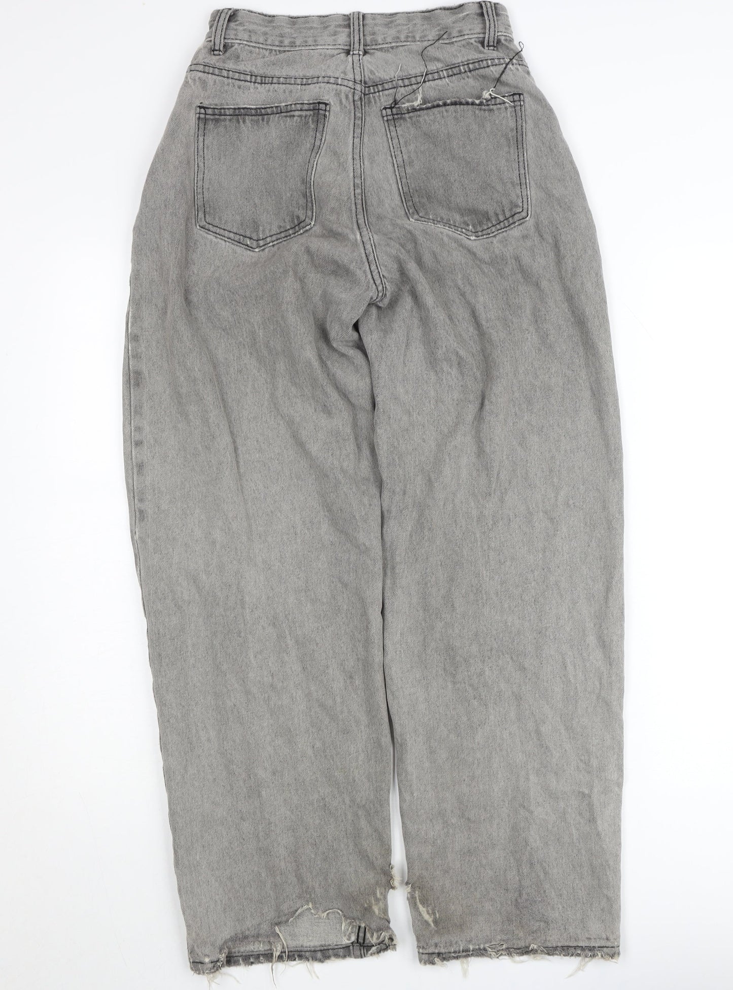 PrettyLittleThing Womens Grey High Rise Mom Jeans Size 4